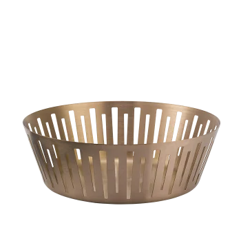 Service Ideas Round Basket 12 Inch Rose Gold Finish