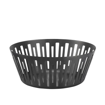 Service Ideas Round Basket 9 Inch Black Onyx Finish