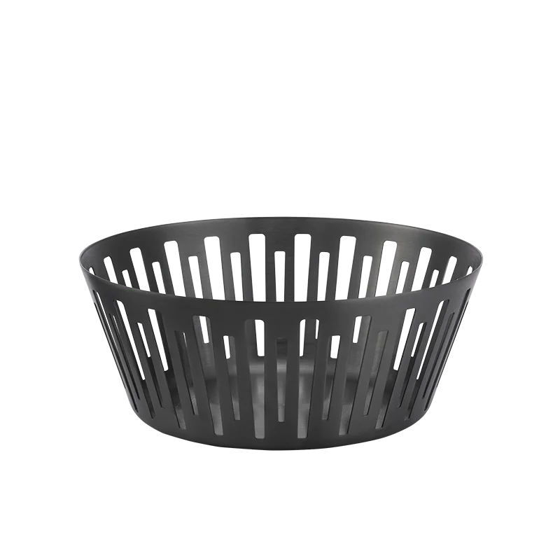 Service Ideas Round Basket 9 Inch Black Onyx Finish
