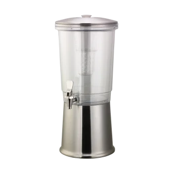Service Ideas Beverage Dispenser Round Double Wall Polished Stainless Steel