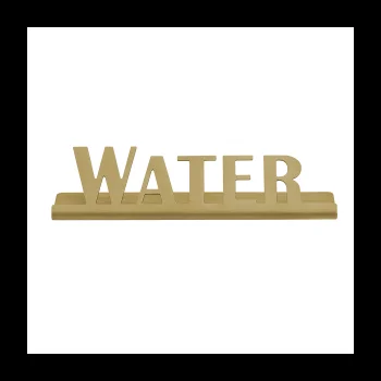 Service Ideas Laser Brushed Water Sign Short Vintage Gold Finish