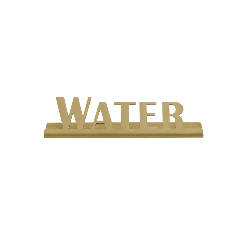 Service Ideas Laser Brushed Water Sign Short Vintage Gold Finish Service Ideas Laser Brushed Water Sign Short Vintage Gold Finish