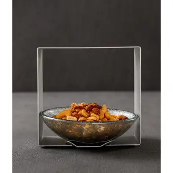 My Glass Studio Nut Bowl, Grey - Set of 2 - 14.4 x 13.8 x 13.7 cm
