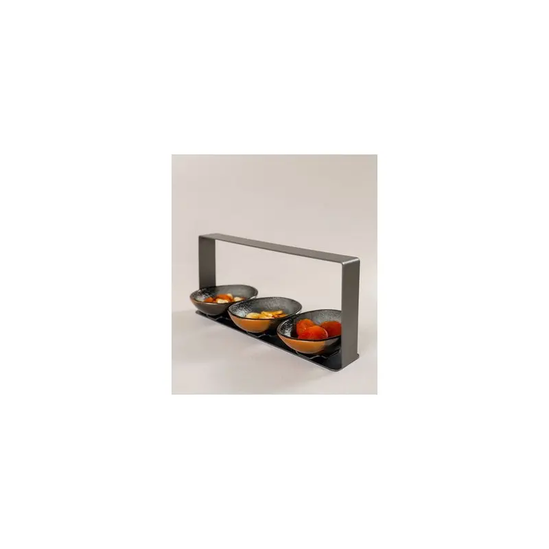My Glass Studio Chip Dip Server, Grey - Set of 4 - 31.0 x 6.0 x 14 cm
