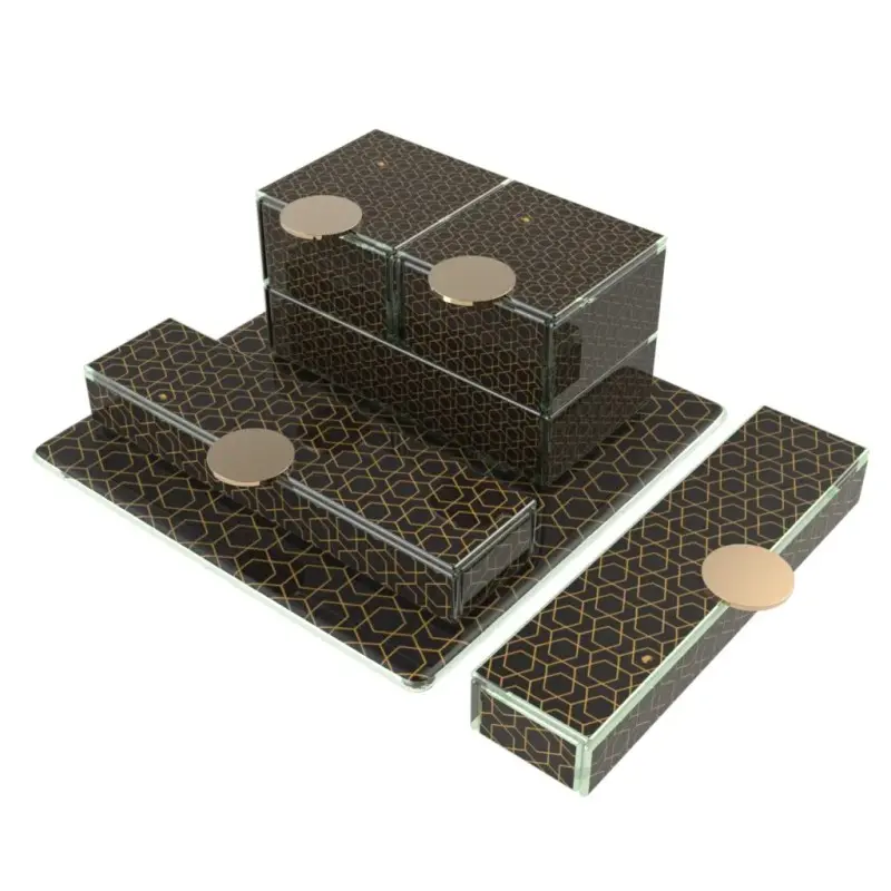 My Glass Studio Bento Box, Black - Set of 8 - 28.0 x 9.3 x 4 cm