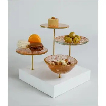 My Glass Studio Nut Bowl, Gold - Set of 4 - 21.5 x 21.5 x 19 cm