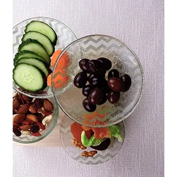 My Glass Studio Nut Bowl, Beige - Set of 4 - 21.5 x 21.5 x 19 cm