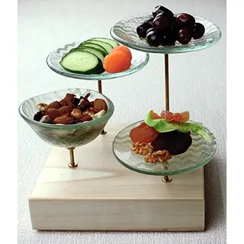 My Glass Studio Nut Bowl, Beige - Set of 4 - 21.5 x 21.5 x 19 cm