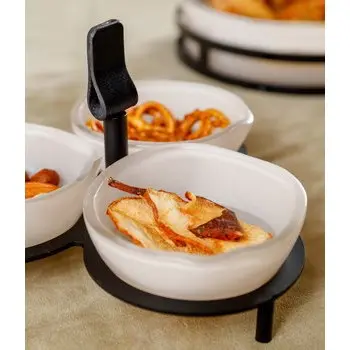 My Glass Studio Nut Bowl, Cream - Set of 4 - Dia: 16 cm, H: 9 cm