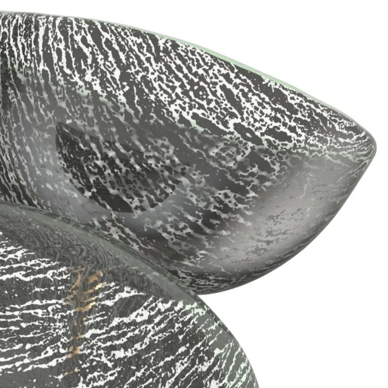 My Glass Studio Nut Bowl, Grey - Set of 3 - Dia: 15 cm, H: 18 cm
