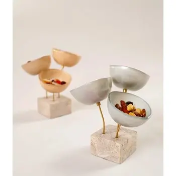 My Glass Studio Nut Bowl, Green - Set of 2 - Dia: 15 cm, H: 18 cm