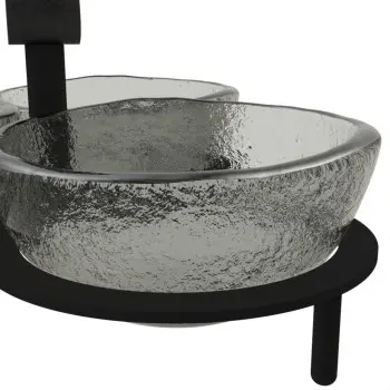 My Glass Studio Nut Bowl, Grey - Set of 4 - Dia: 16 cm, H: 9 cm