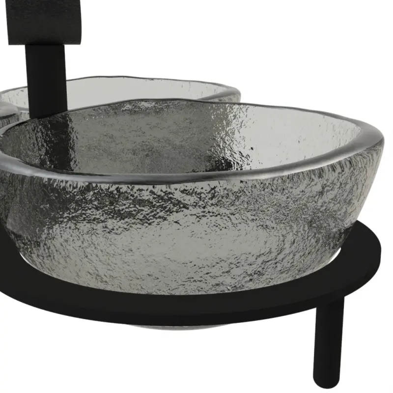 My Glass Studio Nut Bowl, Grey - Set of 4 - Dia: 16 cm, H: 9 cm