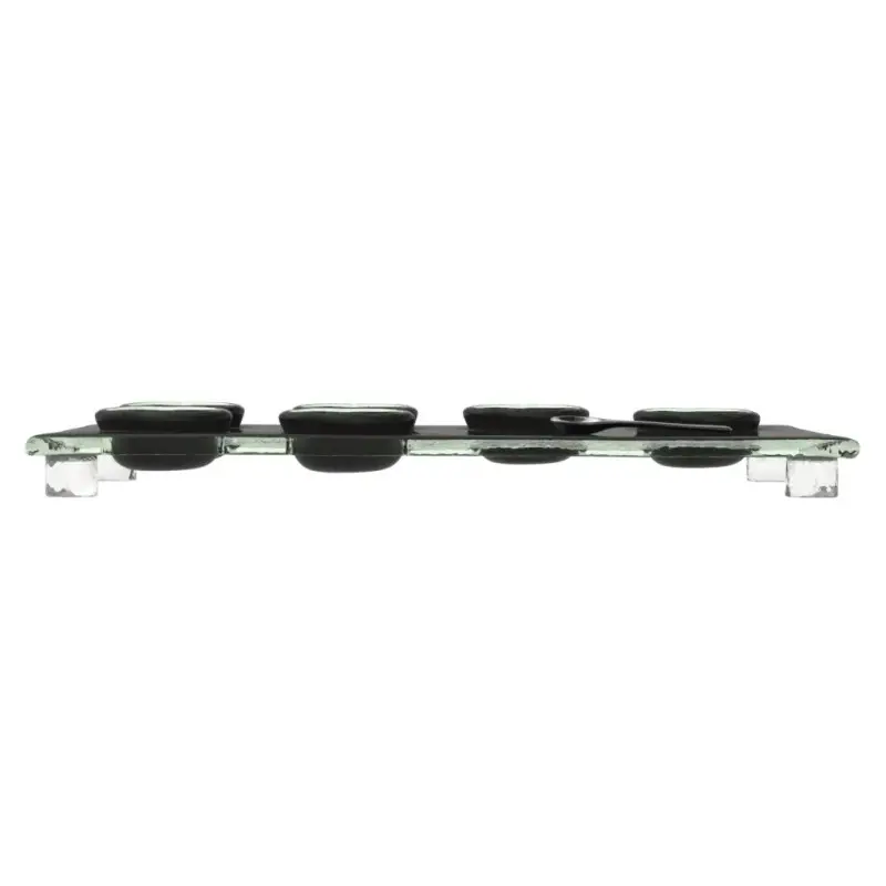 My Glass Studio Dip Bowl Set, Black - Set of 6 - 28.5 x 15.5 x 3 cm