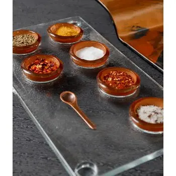My Glass Studio Dip Bowl Set, Black - Set of 6 - 28.5 x 15.5 x 3 cm