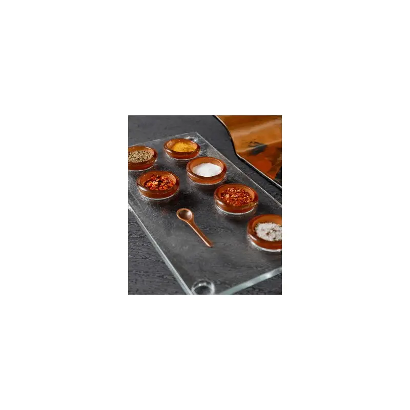 My Glass Studio Dip Bowl Set, Black - Set of 6 - 28.5 x 15.5 x 3 cm