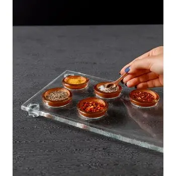 My Glass Studio Dip Bowl Set, Black - Set of 6 - 28.5 x 15.5 x 3 cm