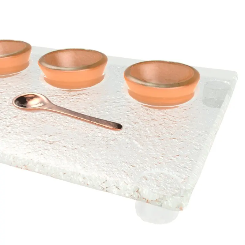 My Glass Studio Dip Bowl Set, Copper - Set of 6 - 28.5 x 15.5 x 3 cm