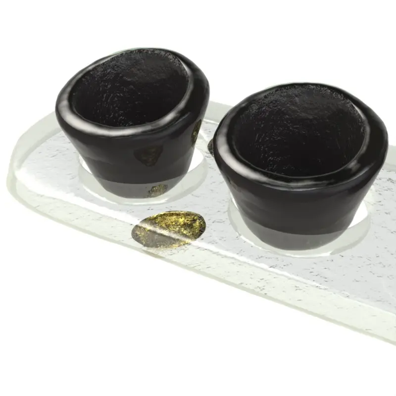 My Glass Studio Dip Bowl Set, Black - Set of 6 - 22.0 x 5.7 x 2.4 cm