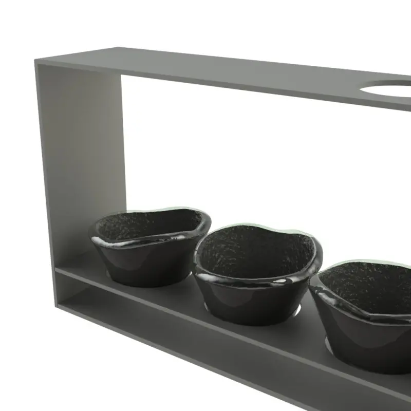 My Glass Studio Dip Bowl Set, Grey - Set of 4 - 38.5 x 6.0 x 15 cm