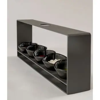 My Glass Studio Dip Bowl Set, Black - Set of 4 - 38.5 x 6.0 x 15 cm