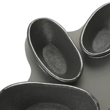 My Glass Studio Appetizer Server, Grey - Set of 2 - Dia: 30 cm, H: 14 cm