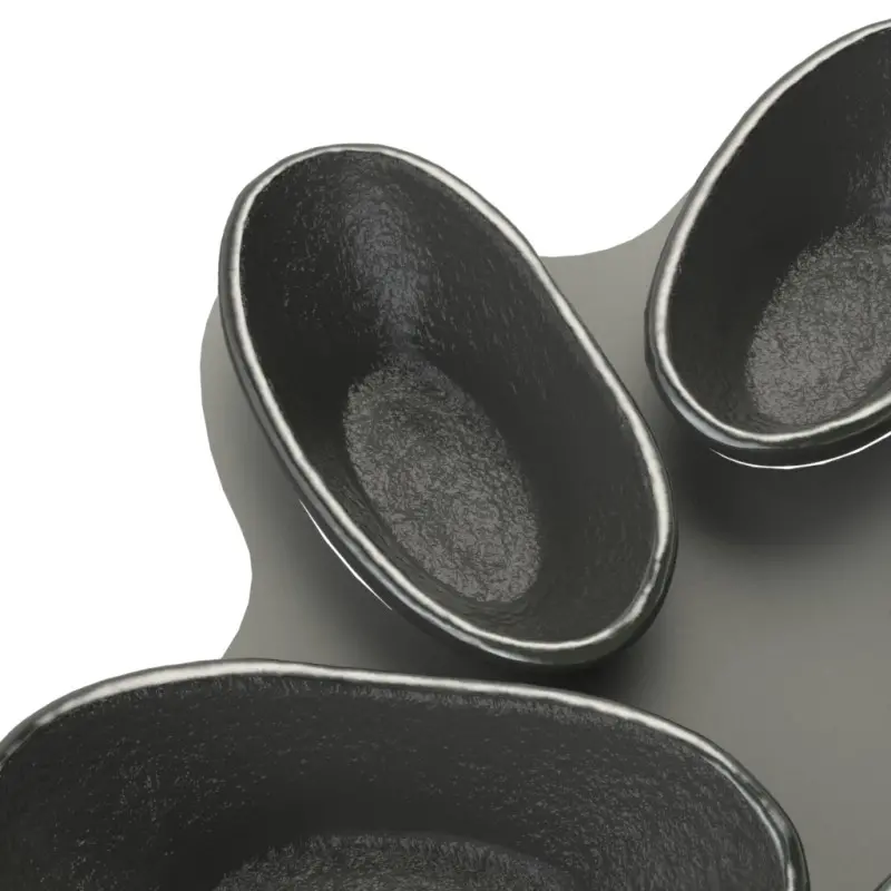 My Glass Studio Appetizer Server, Grey - Set of 2 - Dia: 30 cm, H: 14 cm