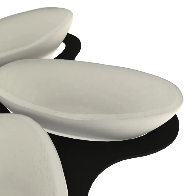 My Glass Studio Appetizer Server, Black - Set of 2 - Dia: 30 cm, H: 14 cm