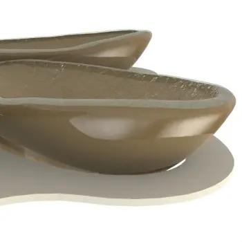 My Glass Studio Appetizer Server, Natural - Set of 2 - Dia: 30 cm, H: 14 cm