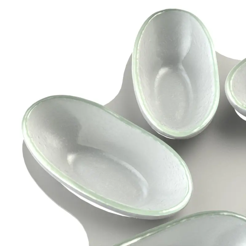 My Glass Studio Dip Bowl Set, Grey - Set of 2 - Dia: 30 cm, H: 14 cm