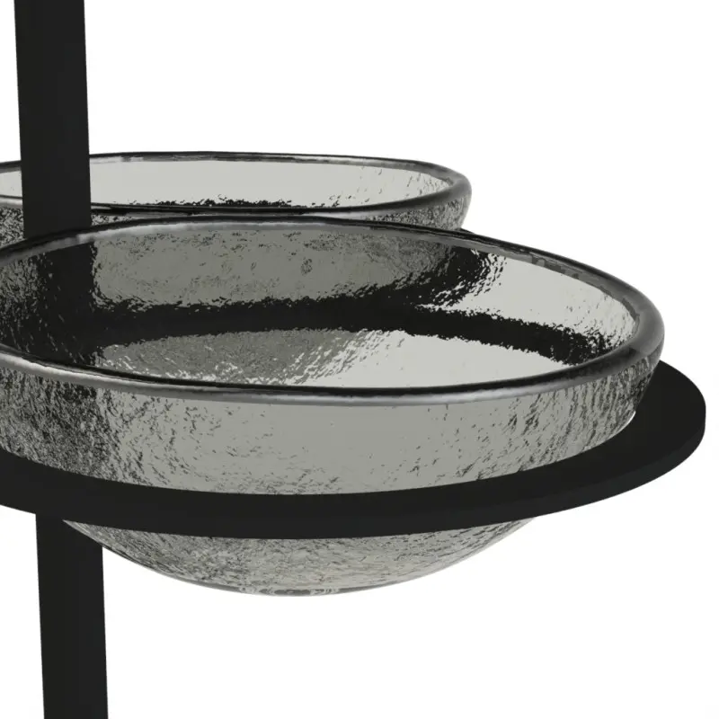 My Glass Studio Appetizer Server, Grey - Set of 2 - 36.0 x 28.0 x 36.0 cm