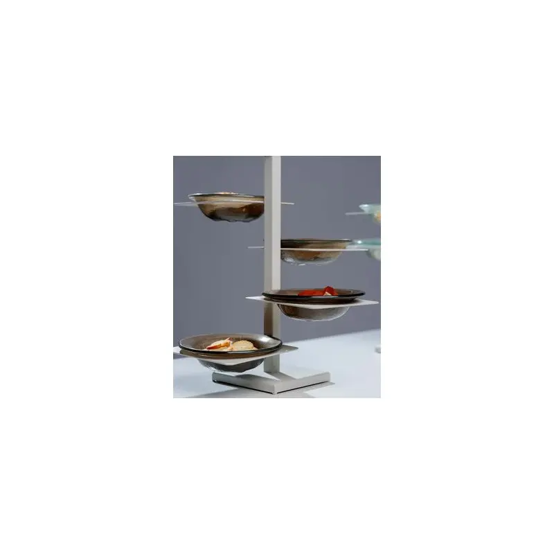 My Glass Studio Appetizer Server, Grey - Set of 2 - 32.6 x 32.6 x 43.2 cm