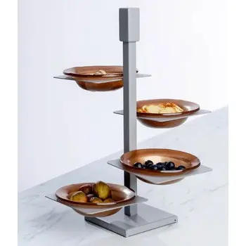 My Glass Studio Appetizer Server, Grey - Set of 2 - 32.6 x 32.6 x 43.2 cm