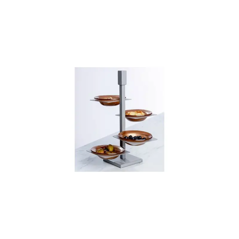 My Glass Studio Appetizer Server, Grey - Set of 2 - 32.6 x 32.6 x 43.2 cm
