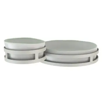 My Glass Studio Chip Dip Server, Grey - Set of 2 - 29.0 x 18.5 x 8.0 cm