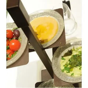 My Glass Studio Appetizer Server, Cream - Set of 2 - 32.6 x 32.6 x 43.2 cm