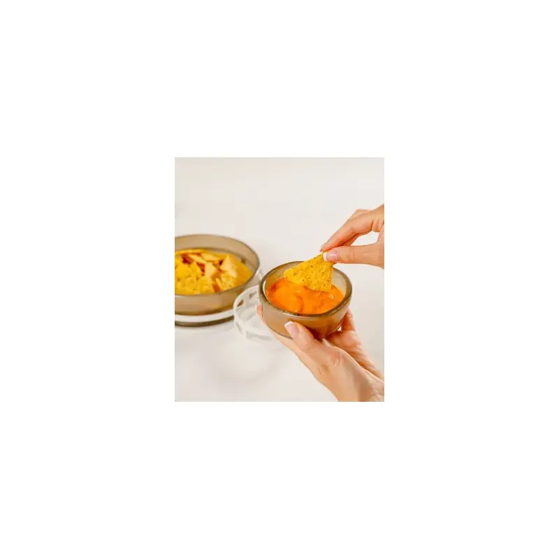My Glass Studio Chip Dip Server, Natural - Set of 2 - 29.0 x 18.5 x 8.0 cm