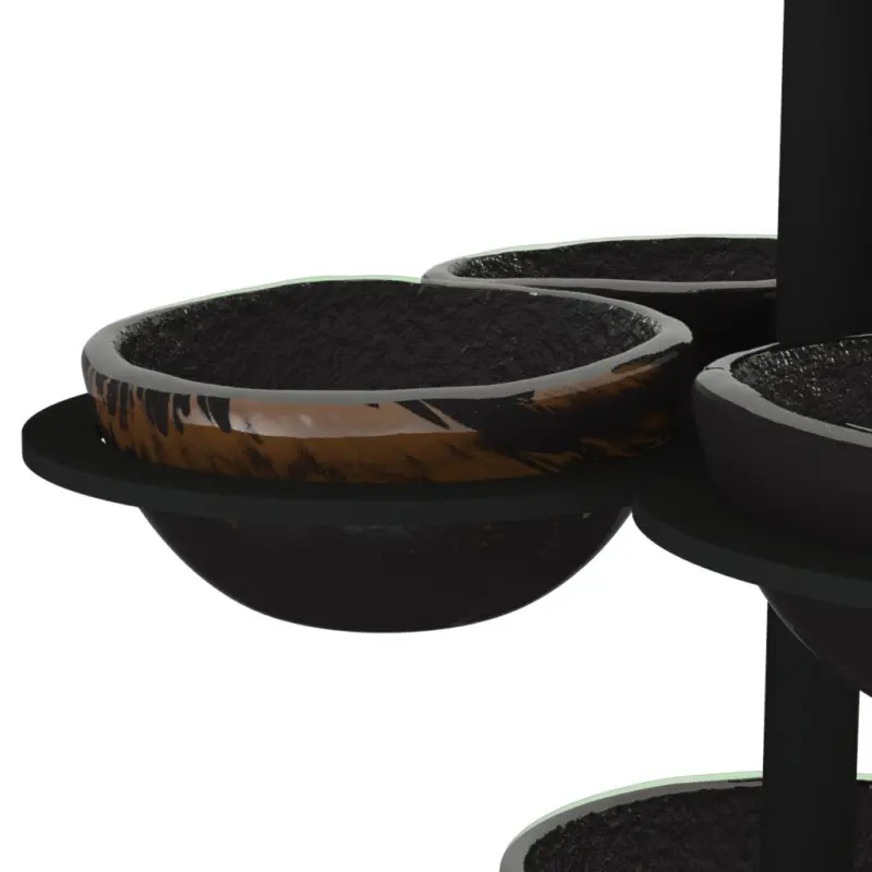 My Glass Studio Appetizer Server, Black - Set of 2 - 36.0 x 28.0 x 36.0 cm