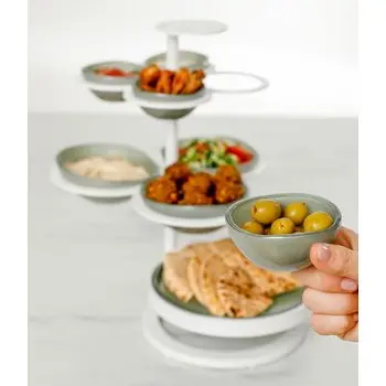 My Glass Studio Appetizer Server, Black - Set of 2 - 36.0 x 28.0 x 36.0 cm