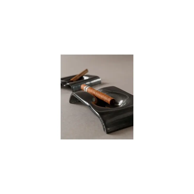 My Glass Studio Ashtray, Black - Set of 4 - 18.5 x 12.0 x 3 cm