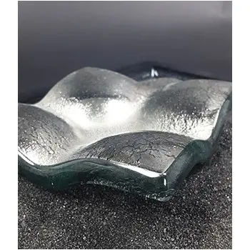 My Glass Studio Ashtray, Silver - Set of 4 - 14.0 x 14.0 x 4 cm