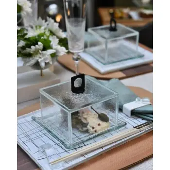 My Glass Studio Glass Food Cover, Clear - Set of 4 - 11.0 x 11.0 x 10.0 cm