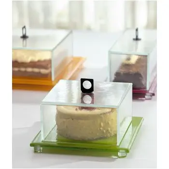 My Glass Studio Glass Food Cover, Clear - Set of 4 - 17.5 x 17.5 x 12.0 cm
