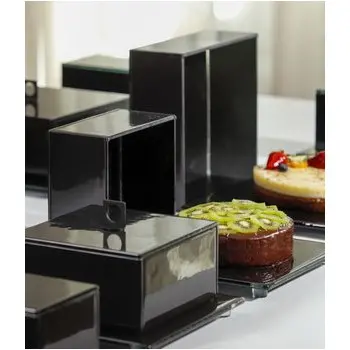 My Glass Studio Glass Food Cover, Grey - Set of 3 - 23.0 x 23.0 x 12.0 cm