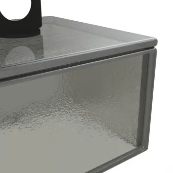 My Glass Studio Glass Food Cover, Grey - Set of 4 - 11.0 x 11.0 x 10.0 cm