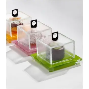 My Glass Studio Glass Food Cover, Grey - Set of 4 - 11.0 x 11.0 x 10.0 cm
