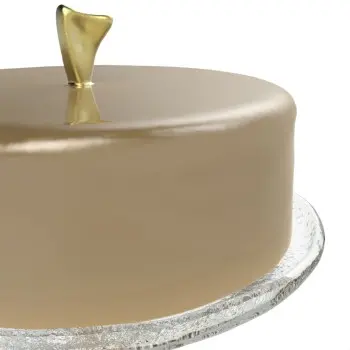 My Glass Studio Cake Stand & Dome, Natural - Set of 2 - Dia: 20 cm, H: 26 cm