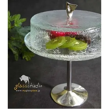 My Glass Studio Cake Stand & Dome, Natural - Set of 2 - Dia: 20 cm, H: 26 cm