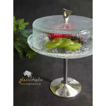 My Glass Studio Cake Stand & Dome, Clear - Set of 2 - Dia: 20 cm, H: 26 cm