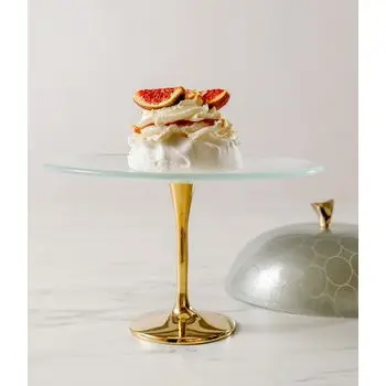 My Glass Studio Cake Stand & Dome, Black - Set of 4 - Dia: 24 cm, H: 26 cm